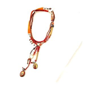 Necklace Bali handcrafted w semiprecious stones